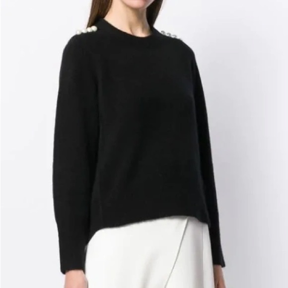 3.1 Phillip Lim Pearl Embellished Sweater in Black - Picture 2 of 10